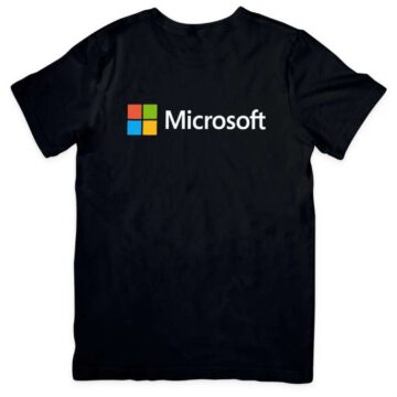 Buy Microsoft T-Shirt - Black On Mera Merch